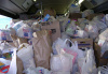 Bus filled with donated goods