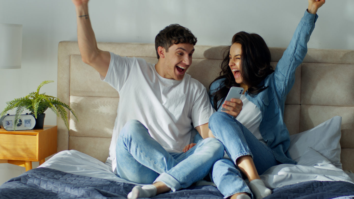 Happy couple approved for loan