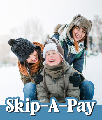 Winter Skip a Pay Three people having fun in the snow